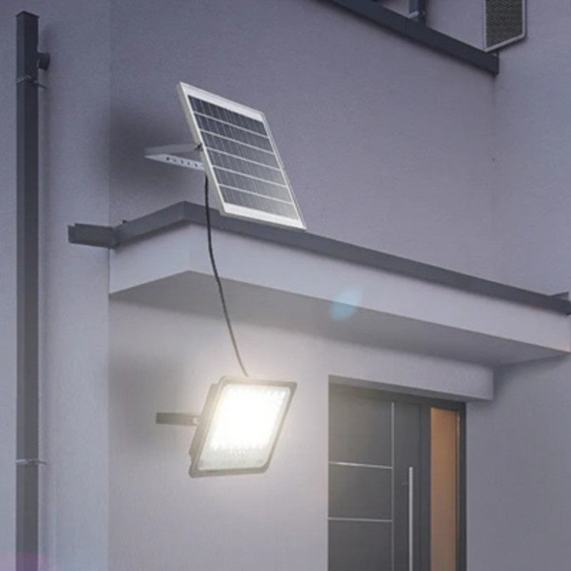 Projecteur solaire à LED 15W IP65 lanterne à capteur crépusculaire avec  support projecteur lumière mur extérieur porte de jardin