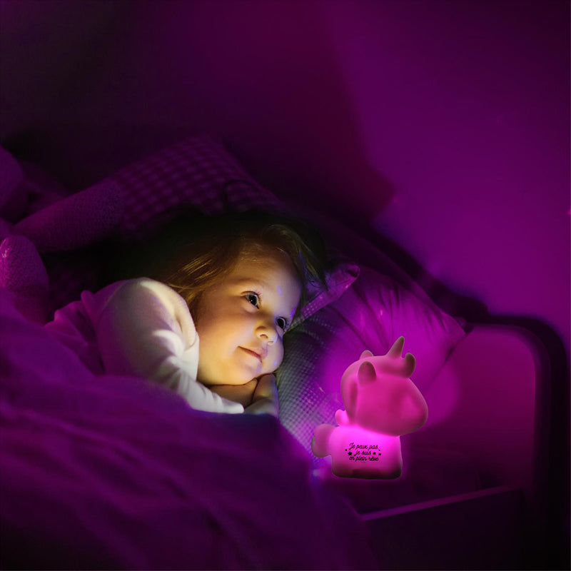 Veilleuse de Nuit Lapin Allongé Tactile en Silicone (avec câble usb) -  SILUMEN