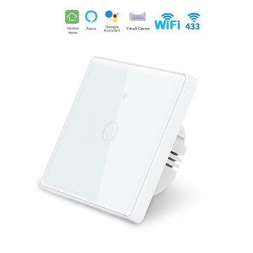 Interrupteur Mural Simple Connecté Wifi Tactile BLANC - Silumen Home