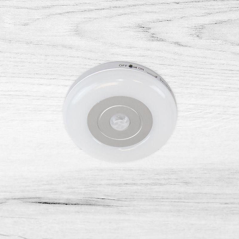 Iluminação LED recarregável pelo USB com detector de movimento redondo