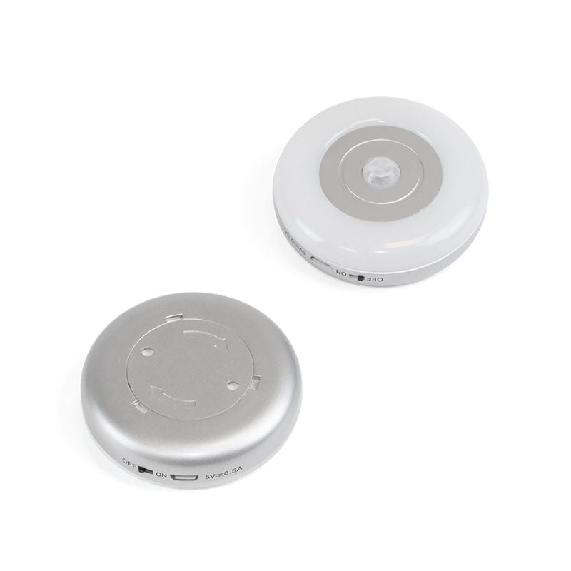 Iluminação LED recarregável pelo USB com detector de movimento redondo