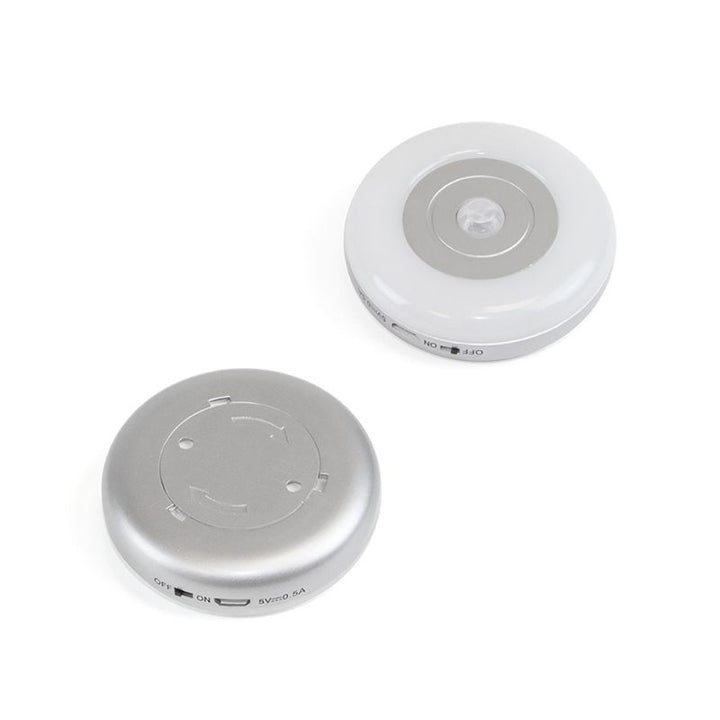 Iluminação LED recarregável pelo USB com detector de movimento redondo