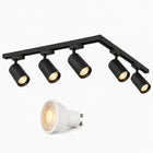 Kit Rail LED Monophasé en L + 5 Spots GU10 Noir - 300 cm