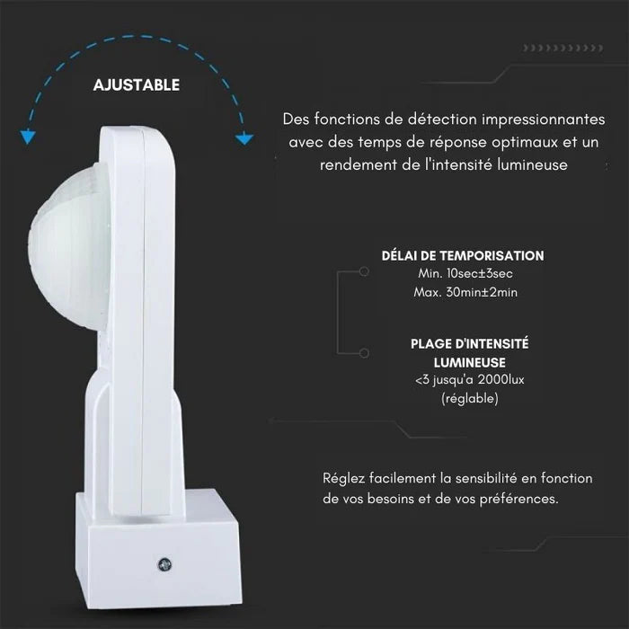 Detector de movimento infravermelho IP65 Black IP65