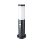 Borne de Jardin Acier Inoxydable avec Détecteur 45cm Noir pour Ampoule E27 IP44