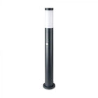 Borne de Jardin Acier Inoxydable avec Détecteur 80cm Noir pour Ampoule E27 IP44