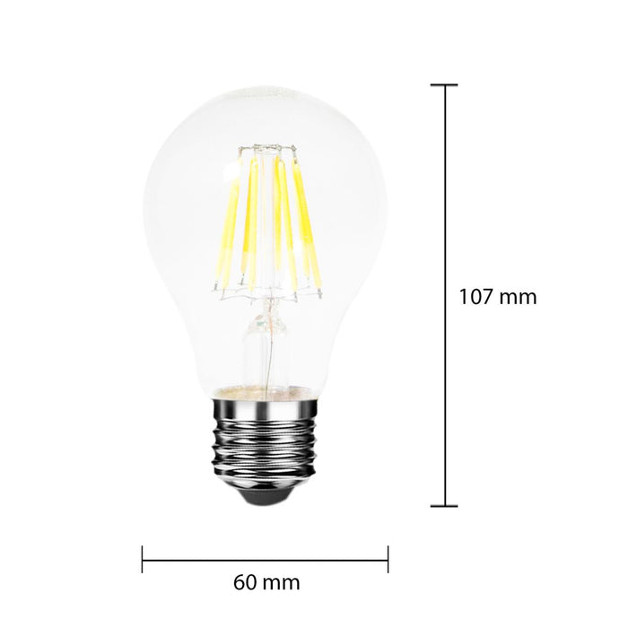 Ampola LED E27 Filamento 8W 220V COB A60 360°