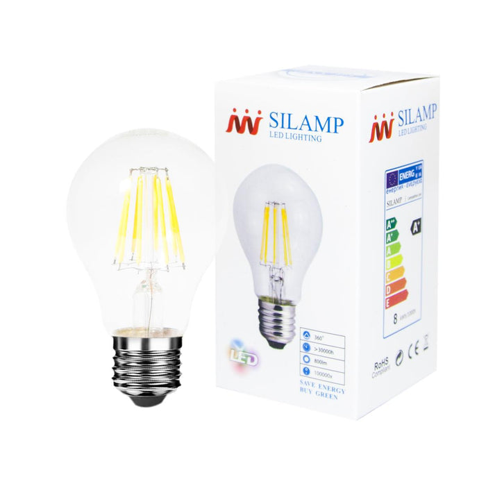 Ampola LED E27 Filamento 8W 220V COB A60 360°