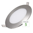 Set van 5 - LED-inbouwspot 6W Extra Plat Rond