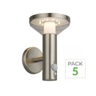Pack de 5 - Aplique Solar LED de Parede 2W IP44 com Detetor Alumínio