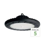Pack de 5 - Suspension Industrielle LED HighBay UFO 100W IP65 90°