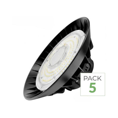 Pack de 5 - Suspension industrielle UFO 200w 160lm/w avec détecteur de mouvement