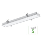 Pack de 5 - Régua embutida 35W BRANCA 7,5 x 3,5 x 120 cm