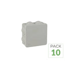 Pack de 10 - Caja de derivación estanca cuadrada 80mm grosor 35mm