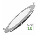 Downlight Dalle LED 18W Extra Plate Ronde ALU (Pack de 10) - Blanc Chaud 2300K - 3500K
