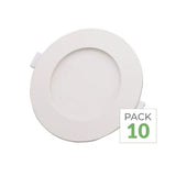 Spot LED Extra Plat Downlight Rond 6W Blanc CCT - 3000K/4000K/6000K (Pack de 10)