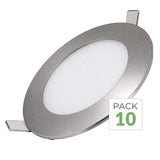 Downlight Dalle LED 6W Extra Plate Ronde (Pack de 10) - Blanc Froid 6000K - 8000K / Aluminium
