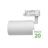 Pack de 20 - Spot LED sur Rail Monophasé CCT 30W 60° Blanc
