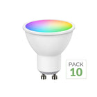 Pack de 10 - Ampoule LED Connectée Wifi GU10 4.5W RGBW