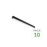 Pack de 10 - Suspension Linéaire LED 150cm 48W Interconnectable NOIR - Garantie 5 ans