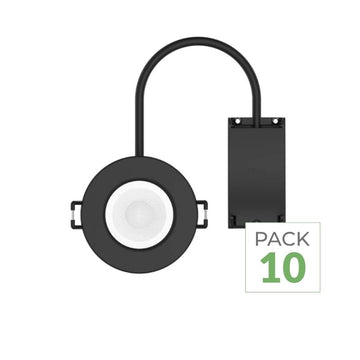 Pack de 10 - Spot LED étanche encastrable Dimmable CCT 6W Noir IP65