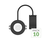 Pack de 10 - Spot LED étanche encastrable Dimmable CCT 6W Noir IP65