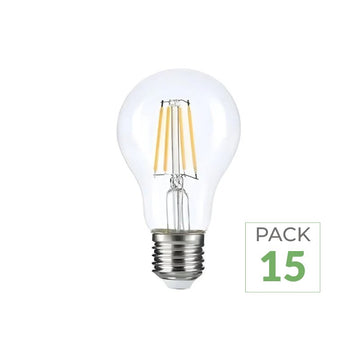 Pack de 15 - Ampoule LED E27 A60 3.8W Filament Classe Énergétique A 210lm/W