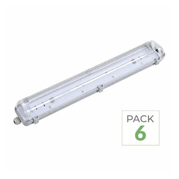 Pack de 6 - Kit de Réglette LED IP65 + 2 Tube Néon LED 150cm T8 22W