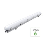 Pack de 6 - Réglette LED 120cm 22/28/34/40W ajustable étanche CCT