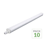 Pack de 10 - Réglette LED étanche 60cm 15W IP66 120lm/w