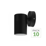 Pack de 10 - Applique murale LED Noire IP65 GU10