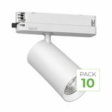 Pack de 10 - Spot LED sur Rail COB Triphasé 10W 36° Blanc - Garantie 5 ans