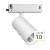 Pack 10 Spot LED sur Rail COB Triphasé 30W 36° Blanc - Garantie 5 ans