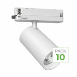 Pack 10 Spot LED sur Rail COB Triphasé 40W 36° Blanc