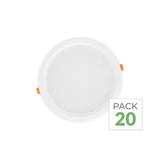 Pack de 20 - Spot LED Encastrable Plat Étanche 20W BLANC Transformateur Intégré