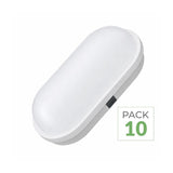 Pack de 10 - Applique LED Murale 20W Blanche Ovale IP65