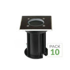 Pakket van 10 - Vierkante buiten inbouw LED-spot IP65 voor GU10 lamp