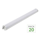 Pack de 20 - Réglette LED étanche 120cm 36W IP65