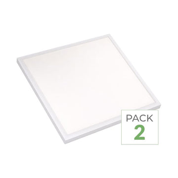 Pack de 2 - Panneau LED 28W 60x60 BLANC dimmable 150lm/W avec détecteur de mouvement