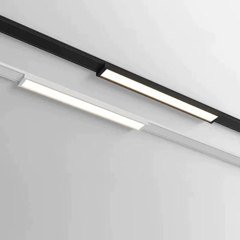 Perfil LED 12W 34cm Negro para Carril Magnético Extra Plano MM30