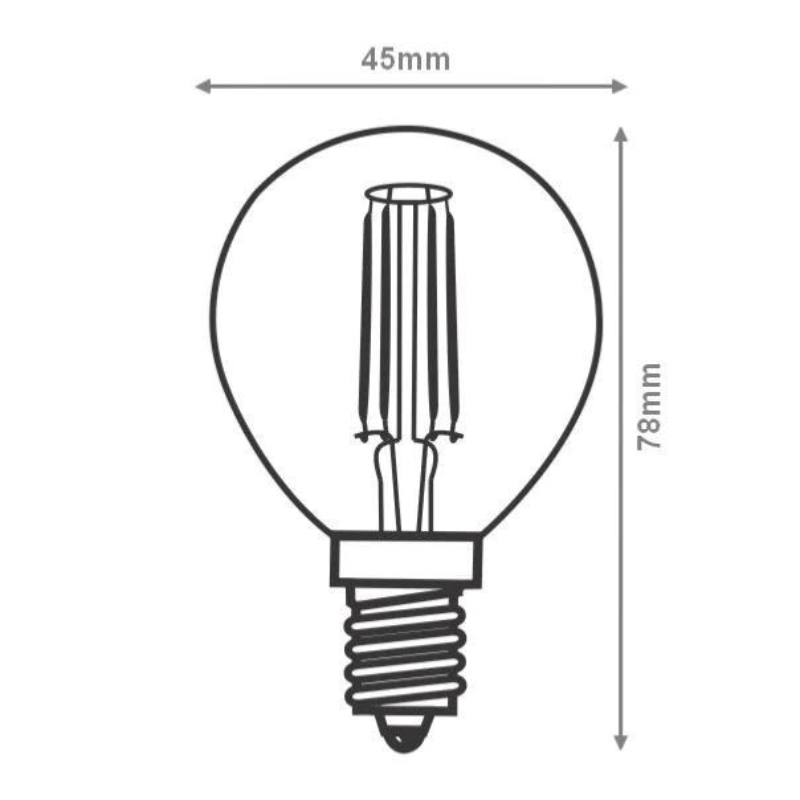 Ampoule E14 LED Filament 4W G45