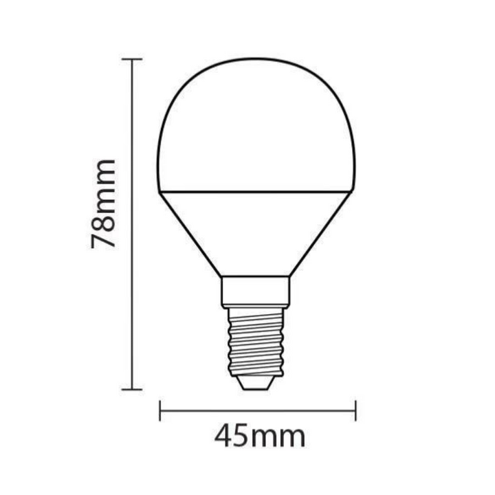 Bulbo E14 LED 4W 220V G45 240 °