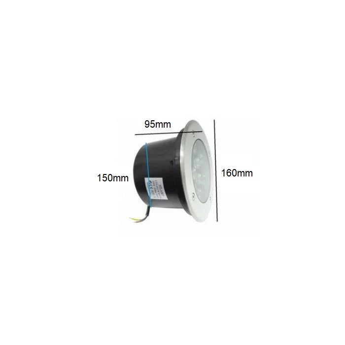 LED-Bodeneinbaustrahler für den Außenbereich 9W IP65 60°