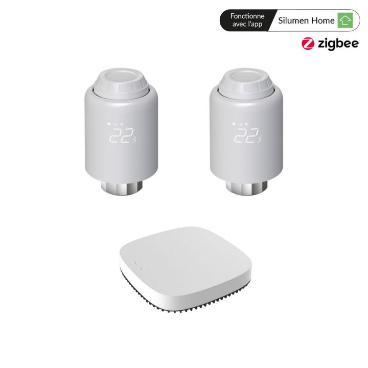 Kit de cabeça termostática conectada universal + gateway ZigBee