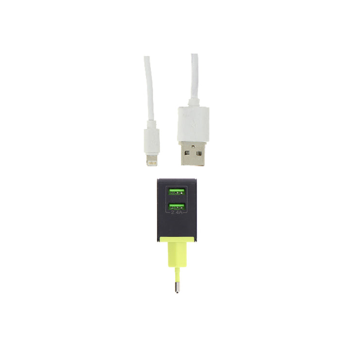 Adaptador do setor universal 2 USB 2.4A + portas de cabo