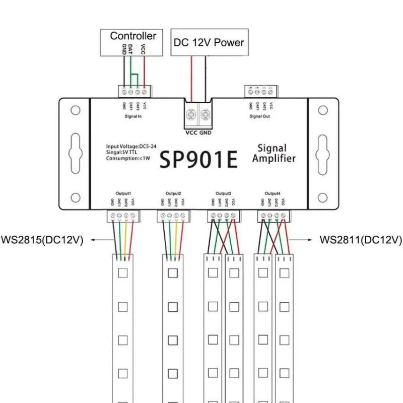 Amplificador Repetidor de Sinal 5V - 24V