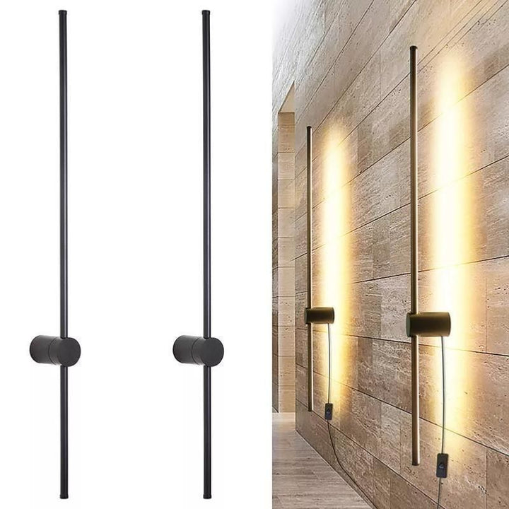 Diseño de luz de pared Tubo interior LED 16W Negro