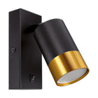 Applique Orientable avec Interrupteur Noir et Or pour Ampoule GU10