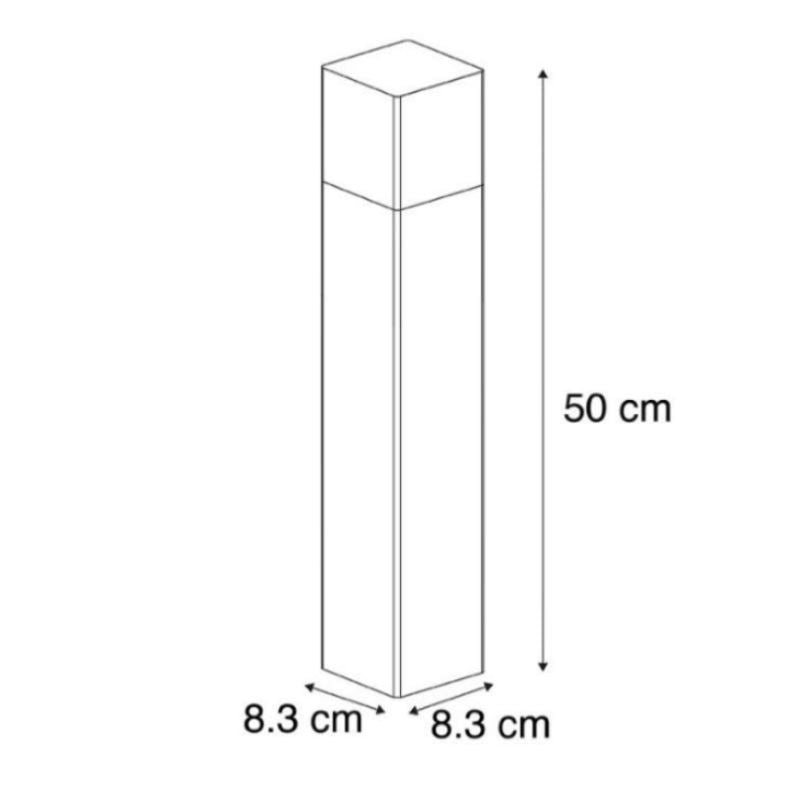 Terminal de jardín negro de 50 cm IP44 para bulbo E27