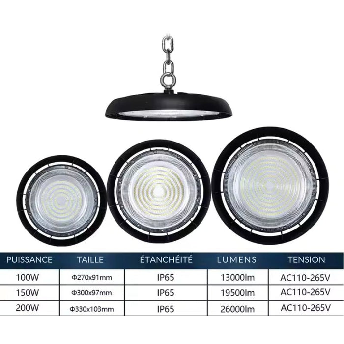 Cloche LED Lampe Industrielle 300W IP65 CCT - 3000K/4000K/6000K